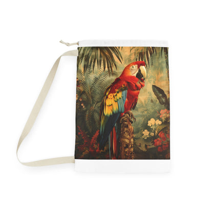 Colorful Parrot Print Laundry Bag - Add tropical vibes to laundry routine with stylish storage solution