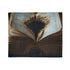 Portal Opening from Book Pages — Plush Fleece Throw Blanket — Draped Over Sofa & Bed Lifestyle View