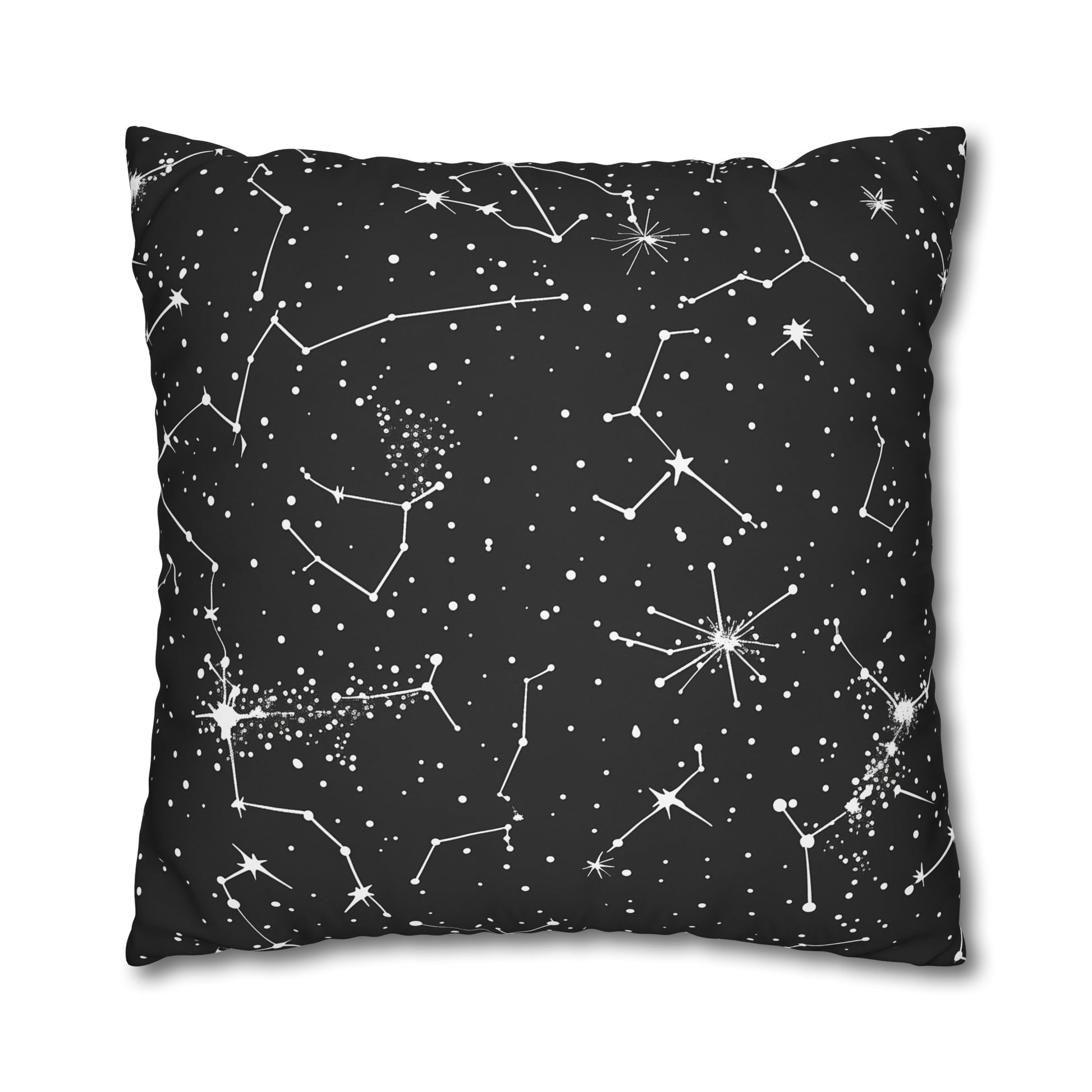 "Starry Night Pillow Case - Constellation Stars seamless pattern for magical sleep, soft luxury in bedroom decor"