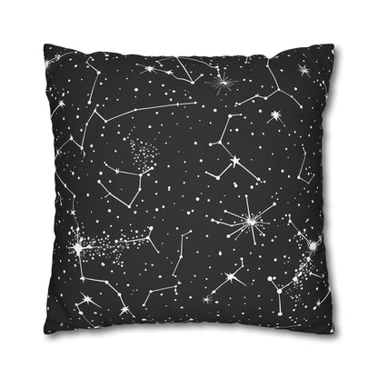 "Starry Night Pillow Case - Constellation Stars seamless pattern for magical sleep, soft luxury in bedroom decor"