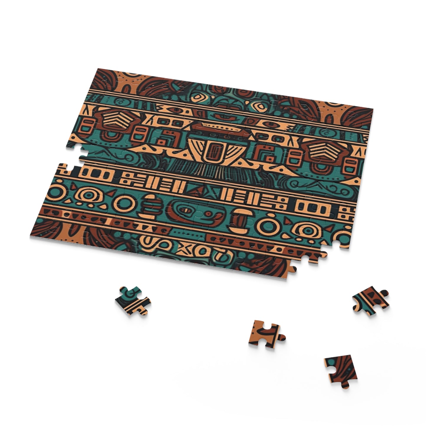 "Engaging Aztec Pattern Jigsaw Puzzle for a Mind-Challenging and Artistic Experience"