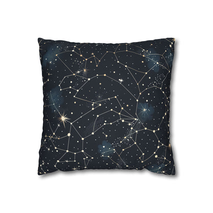 "Transform your bedroom with Cosmic Dream Pillowcase featuring seamless constellation stars pattern for a dreamy touch"