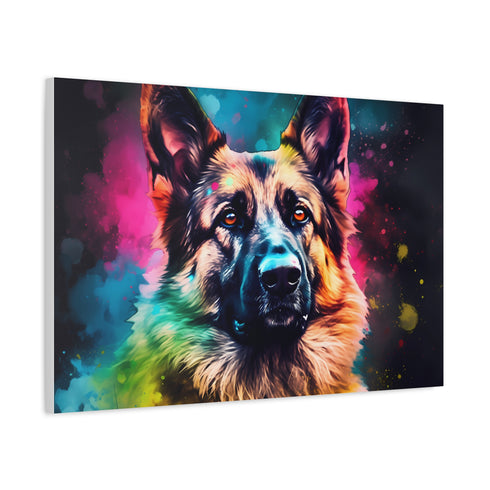 Loyal German Shepherd Dog Portrait — Canvas Wall Art — Product Detail View 6