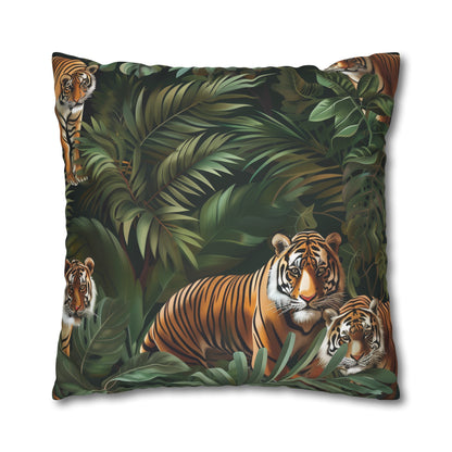 "Explore the wild with Tiger Jungle Safari Pillowcase - tiger pattern adds adventure to decor"