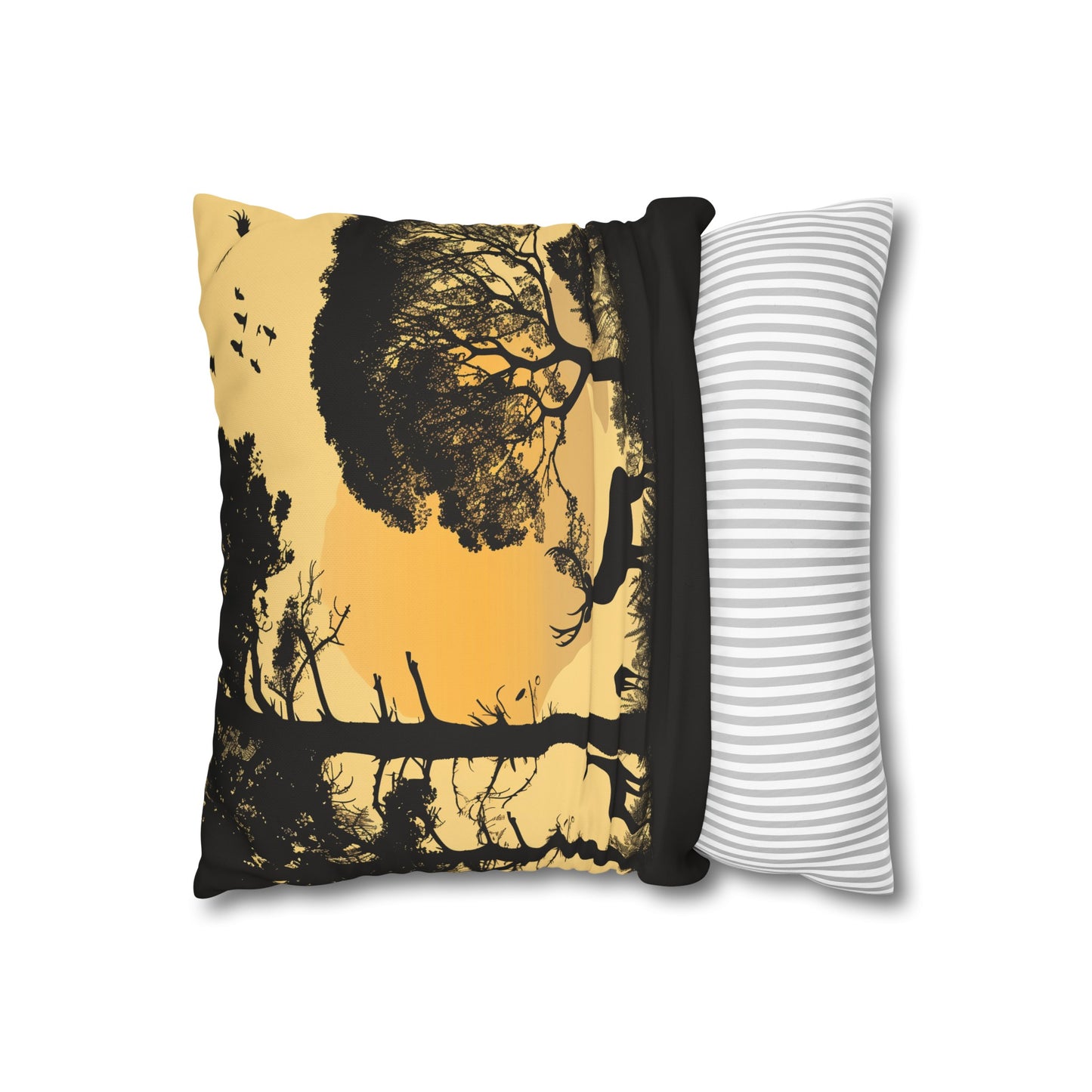 "Forest Deer Silhouette Pillowcase - Tranquil woodland charm for cozy nights. High-quality and stylish, perfect for all seasons. Makes a great gift!"