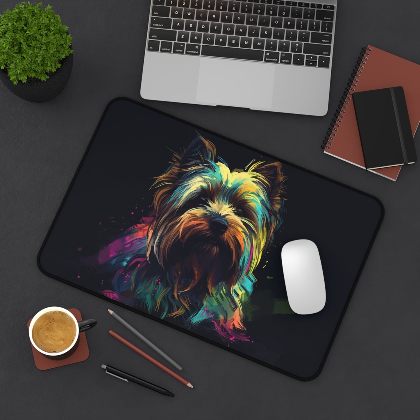 "Yorkie Terrier Desk Mat - Cute and functional desk accessory for dog lovers"