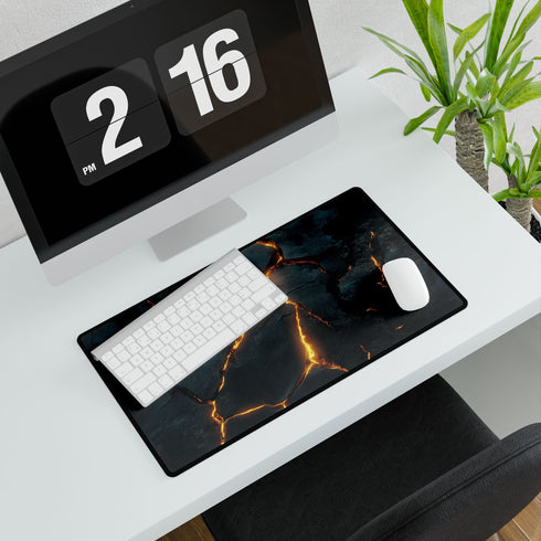 Cracked Earth with Glowing Veins — XL & XXL Desk Mat — Product Detail View 7