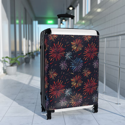 Sparkling Suitcase: Festive Fireworks Pattern