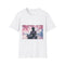Cyber Zen Robot Monk Cherry Blossom Graphic Unisex Softstyle T-Shirt - Front Hero View | Prints With Passion