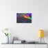 Ghostly Train Crossing Rainbow Bridge — Canvas Wall Art — Kiln-Dried Pine Frame & Ready-to-Hang Back View