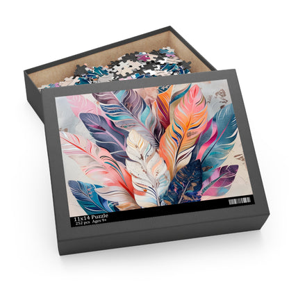 Bohemian Feathers Jigsaw Puzzle - Colorful and intricate design for hours of relaxing entertainment