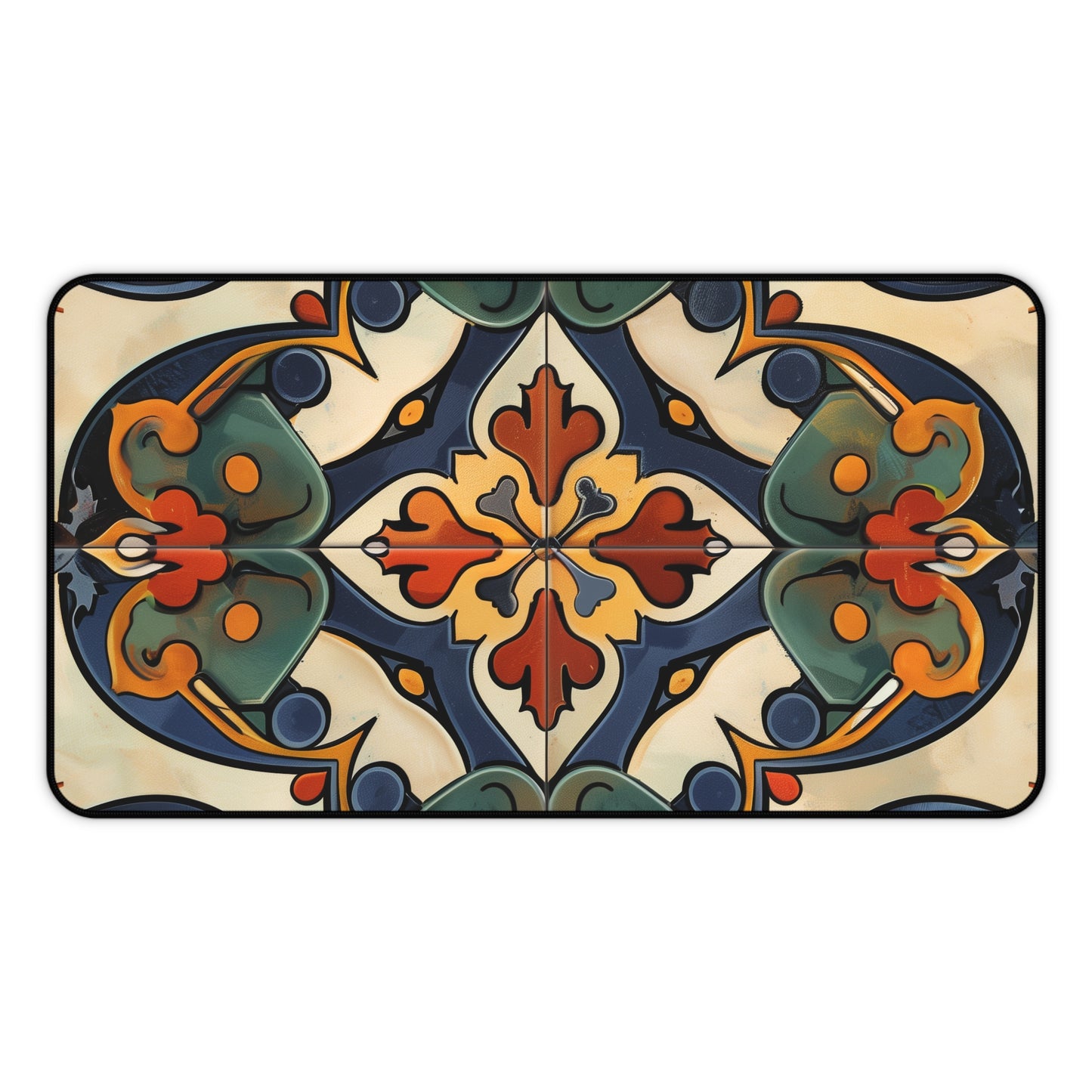 "Artisan Tiles Desk Mat - Stylish workspace accessory with traditional tile pattern, protect your desk in style"