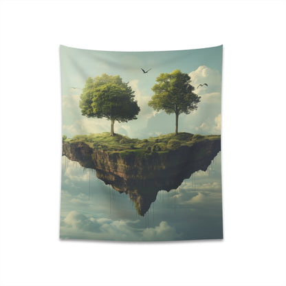 "Island in the Clouds Tapestry: Ethereal and Stylish Home Decor - Perfect Gift Idea"