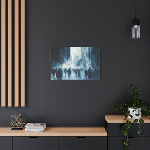 Crowd of Ghosts Walking Through a City — Canvas Wall Art — Product Detail View 8