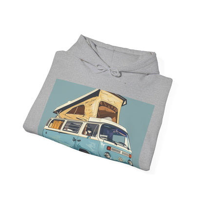 Tranquil Trails: Embrace the Simple Joys of Freedom and Nature in This Vintage Camper Van Hoodie