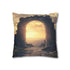Portal Opening Above Ancient Ruins (Edition II) — 40×40 Cushion Cover — Double-Sided Back & Concealed Zip Detail