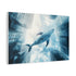 Glass Whale Swimming Through Skyscrapers — Canvas Wall Art — Side Profile & Stretched Corner Detail