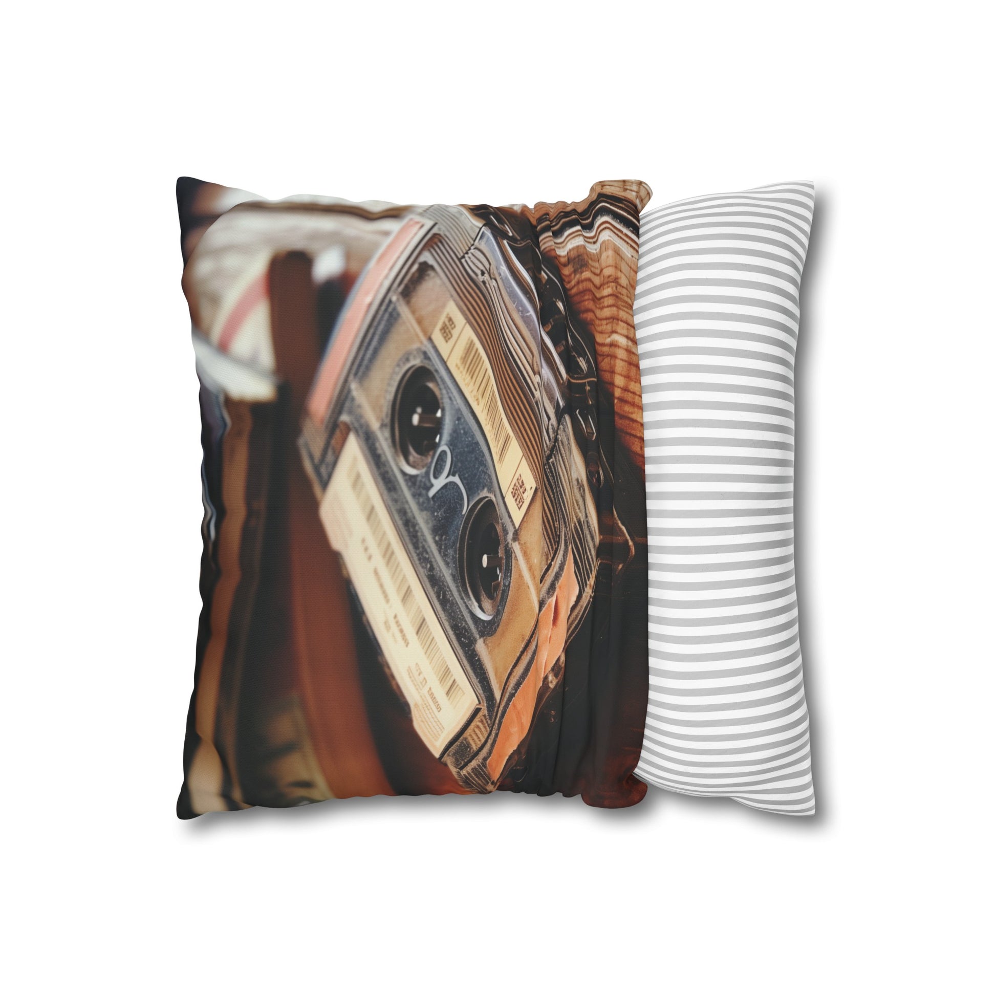 "Vintage Mixtape Memories Pillowcase - Retro cassette tape design for music lovers, high-quality & stylish bedding"