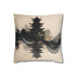 Ink Ribbon Forming Temple Skyline Double-Sided Square Cushion Cover
