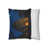 Jungle Temple Illuminated by Moonlight (Edition II) — 40×40 Cushion Cover — Soft Brushed Fabric Texture Close-Up