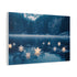 Paper Stars Falling into Dream Lake — Canvas Wall Art — Side Profile & Stretched Corner Detail