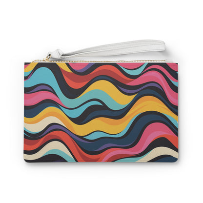 Retro Waves Clutch Bag | Clutch Bags | Accessories, All Over Print, AOP, Assembled in the USA, Assembled in USA, Bags, Made in the USA, Made in USA, Vegan | Prints with Passion