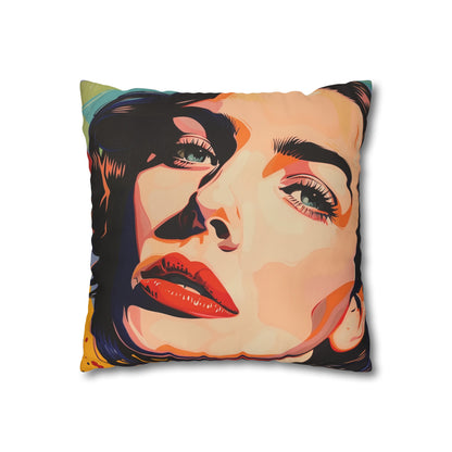 Colorful Icon Pillowcase - Vibrant pop art portrait pillowcase for a stylish and comfortable sleep space.