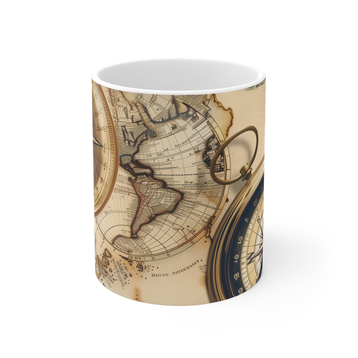 Traveler's Delight Vintage Maps Mug | Mugs | 11 oz, Ceramic, Coffee Mugs, Home & Living, Kitchen, Mugs, Sublimation | Prints with Passion