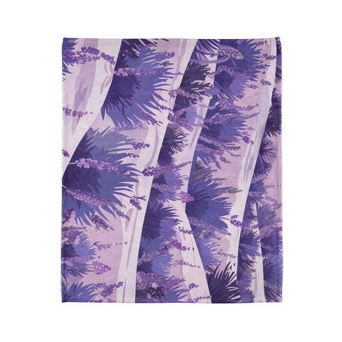 Provence Lavender Botanical Fields Seamless Plush Fleece Throw Blanket - View 7 | Prints With Passion