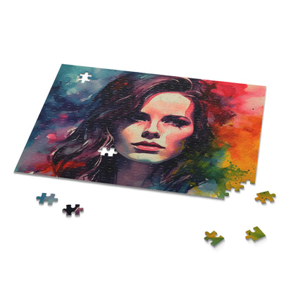 Kate Beckinsale Neon Watercolor Puzzle