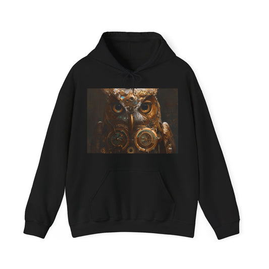 Mechanical Majesty: Steampunk Owl Hoodie with Steampunk Goggles | Hoodies | DTG, Hoodies, Men's Clothing, Regular fit, Unisex, Women's Clothing | Prints with Passion