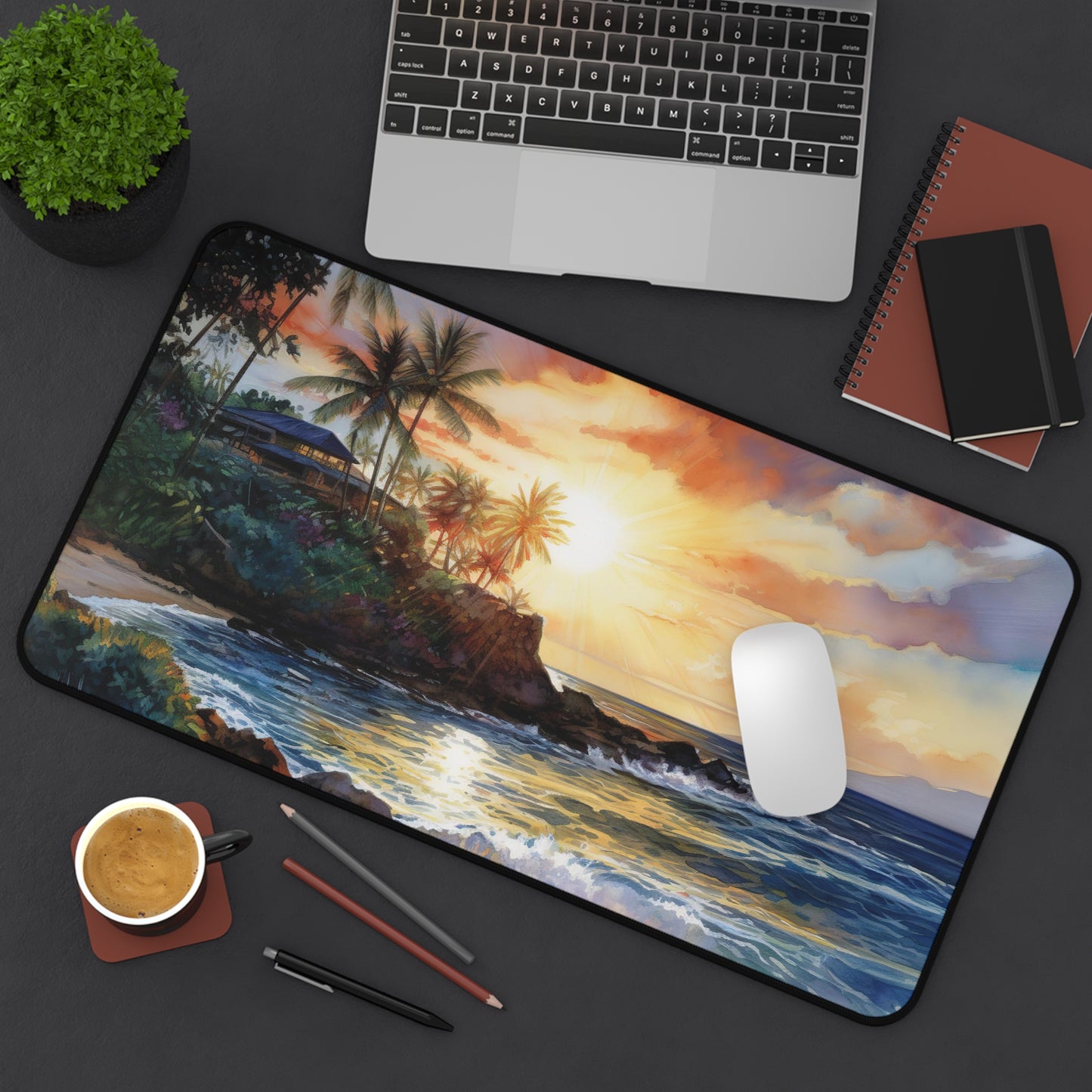 "Stunning Hawaii Beach Desk Mat - Bring Paradise to Your Workspace"