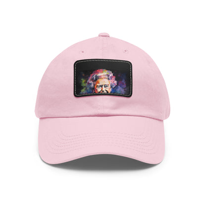 Regal Glow: Queen Elizabeth II Watercolor Neon Cap