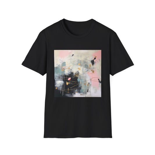 🎨 Abstract Alchemy: A Watercolor Tapestry of Dreams and Possibility | T-Shirt | Abstraction, Acrylic, Barely, Gold, Mint | Prints with Passion