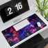 Cyber Tree with Neon Fruit — XL & XXL Desk Mat — 3mm Non-Slip Natural Rubber Base Detail