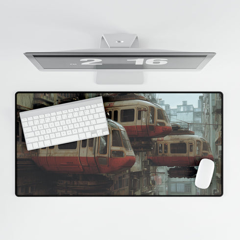 Sci Fi City with Floating Trains Gaming XXL Extended Desk Mat