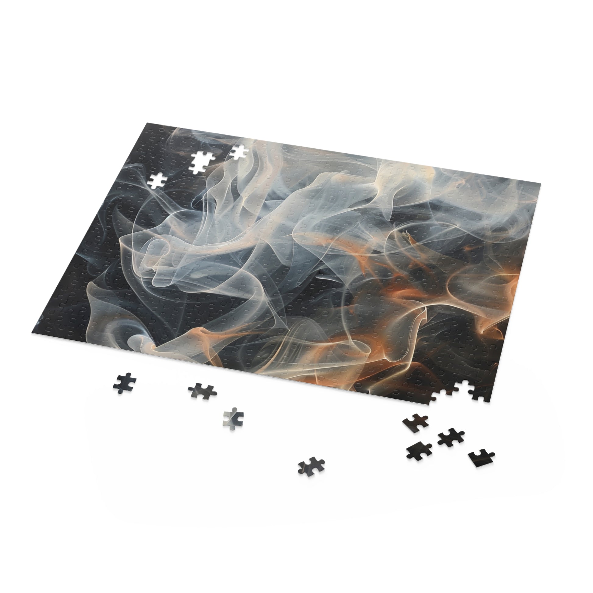 "Mesmerizing Smoke Art Jigsaw Puzzle with Vibrant Colors and Swirling Patterns"