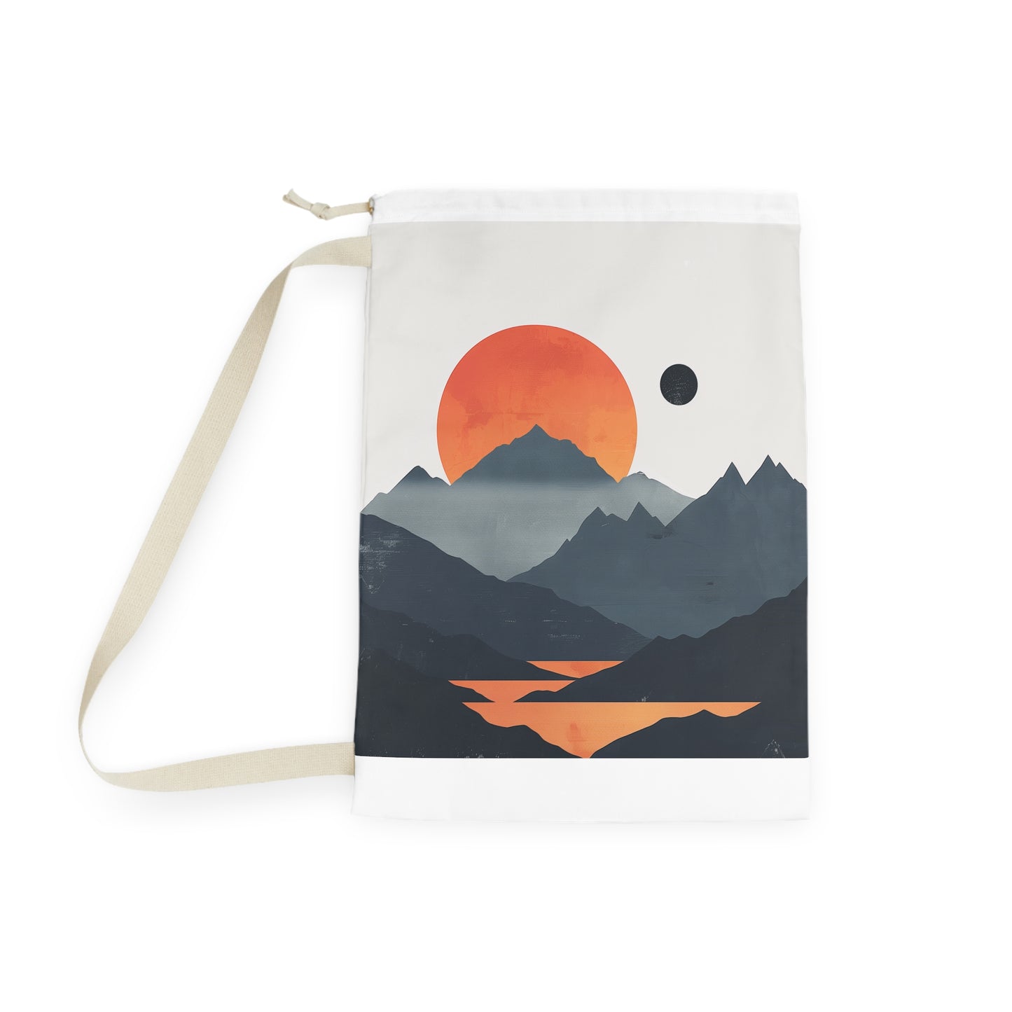 Minimalist Mountain Sunrise Laundry Bag for Neat Organization and Transport, Ideal for Any Space