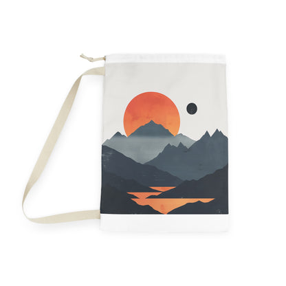 Minimalist Mountain Sunrise Laundry Bag for Neat Organization and Transport, Ideal for Any Space