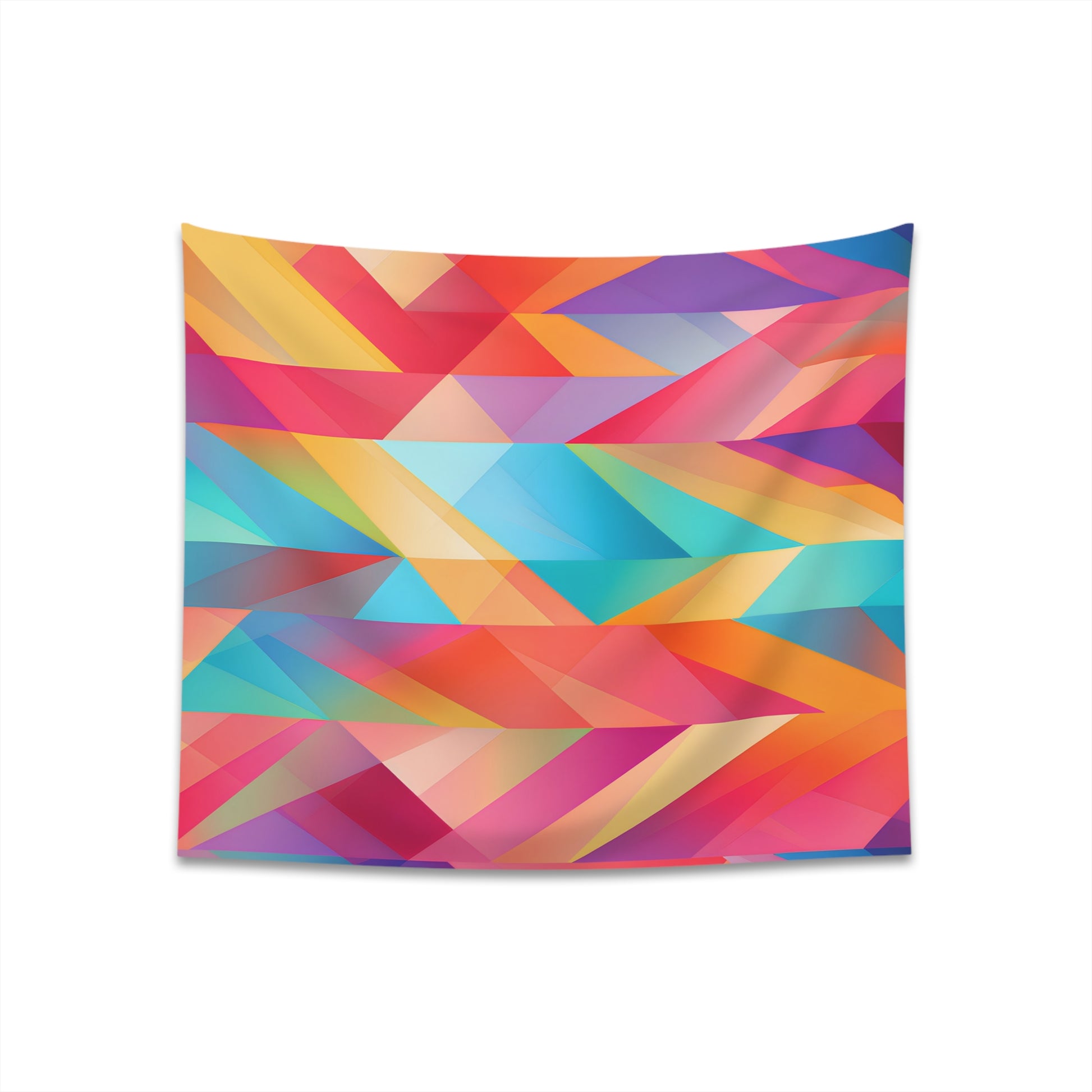 "Summer Solstice Abstract Geometric Tapestry - Vibrant and Modern Art Decor 34" x 40" or 57" x 57" - High Quality and Stylish - Perfect Gift for All Seasons | BenCPrints"