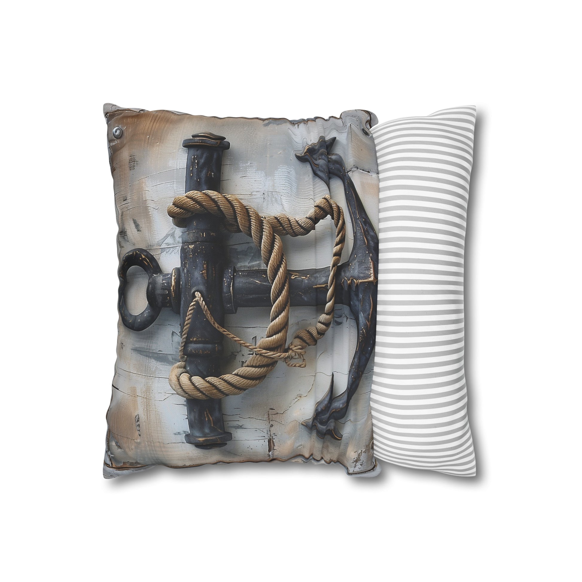 "Anchored Dreams Pillowcase - Nautical Anchor and Rope Design | High-Quality, Stylish, All-Season Gift Option"