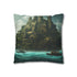 Atlantis Lost Continent — 40×40 Cushion Cover — Double-Sided Back & Concealed Zip Detail