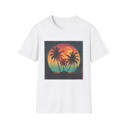 Palm Paradise: Retro Sunset Escape Tshirt