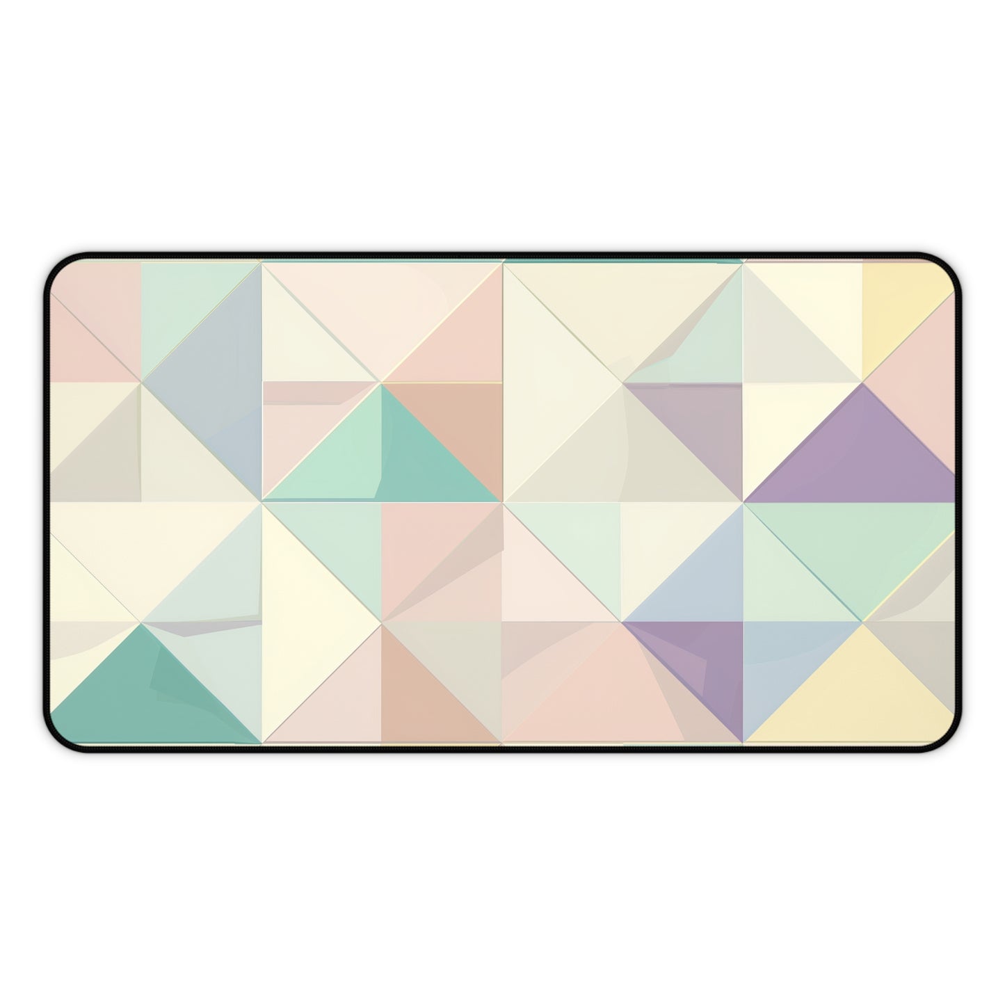 "Stylish Pastel Geo Desk Mat - Protects desk from scratches with seamless geometric pattern"