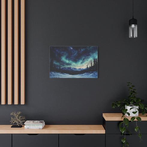 Aurora Lights over a Snowy Tundra — Canvas Wall Art — Product Detail View 8