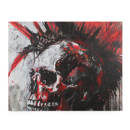 "Colorful and intricate Punk Rock Skull Jigsaw Puzzle for edgy entertainment"