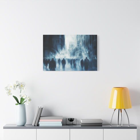 Crowd of Ghosts Walking Through a City — Canvas Wall Art — Product Detail View 7