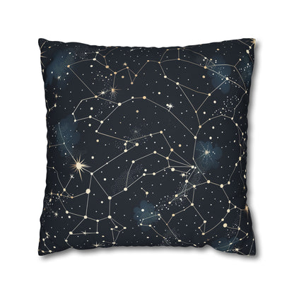 "Transform your bedroom with Cosmic Dream Pillowcase featuring constellation stars pattern for dreamy nights"