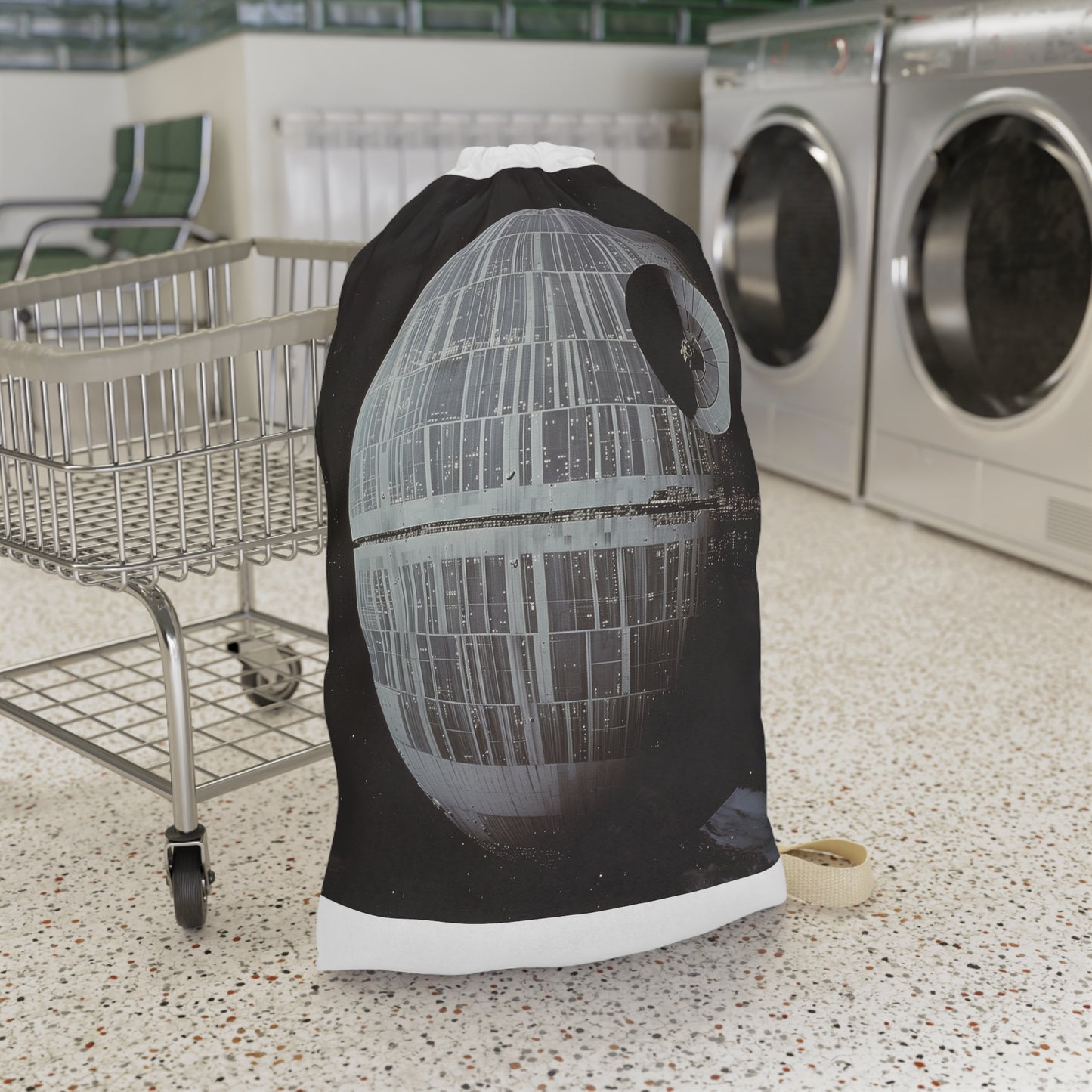 "Death Star Star Wars laundry bag - dark side-themed pillowcase for Star Wars fans"