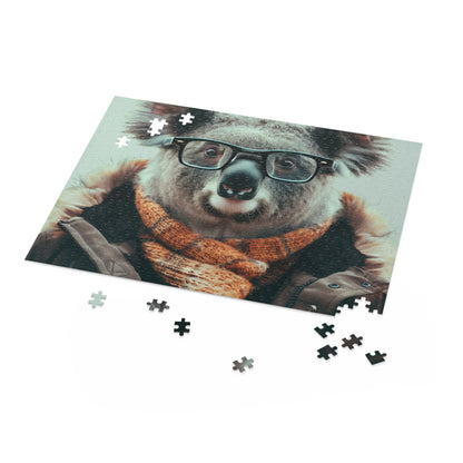 "Kowala Hipster jigsaw puzzle with stylish animal in glasses, trendy and fun challenge"